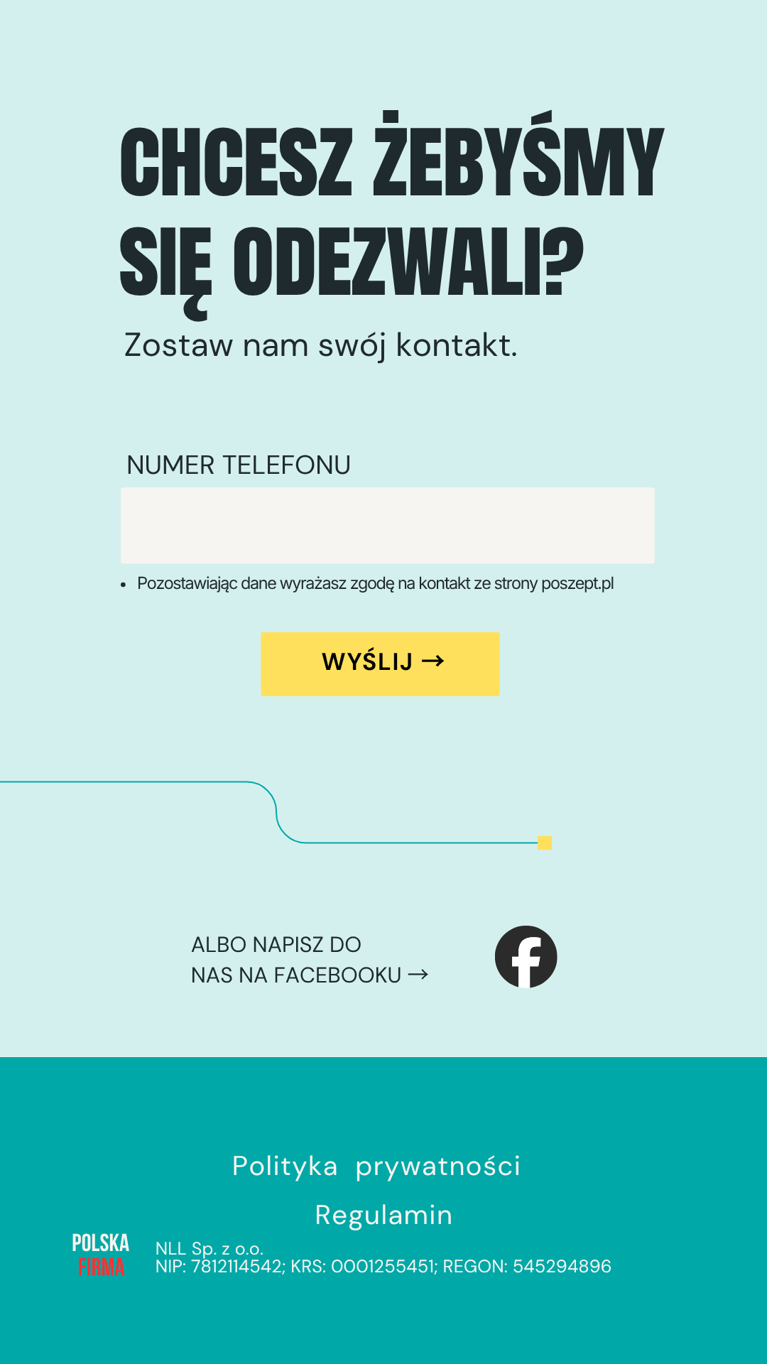 Formularz kontaktowy POSZEPT.